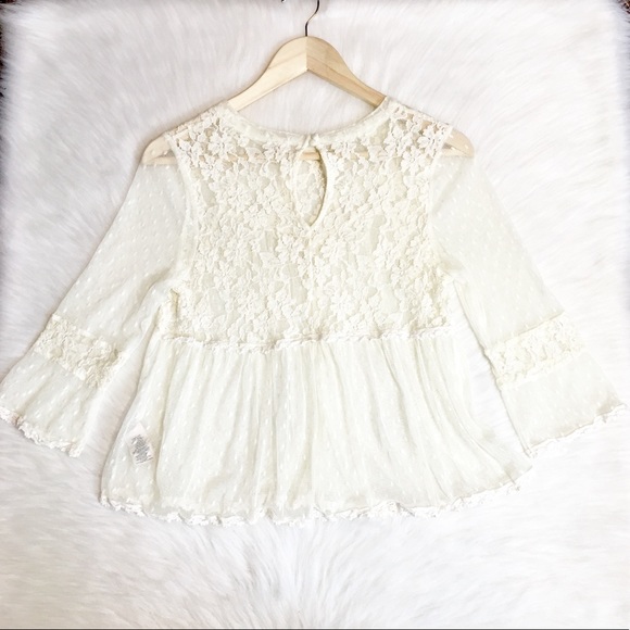 Free People White Lace Modern Romance Blouse - Picture 6 of 6